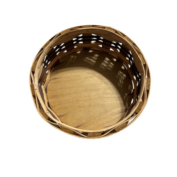 Lazy Susan Amish Handmade Wood Basket Weave Solid Wood Base 9" Diameter - Picture 2 of 7
